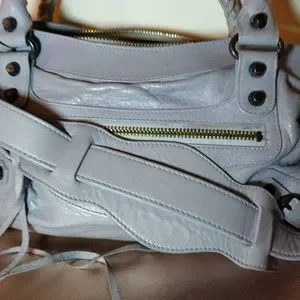 Balenciaga city bag blue grey with shirt shoulder strap